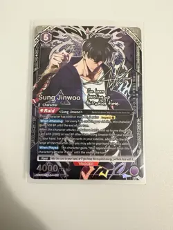 Bandai Union Arena Solo Leveling Sung Jinwoo Super Rare 2-Star UE17BT/SLG-1-021 - Image 1