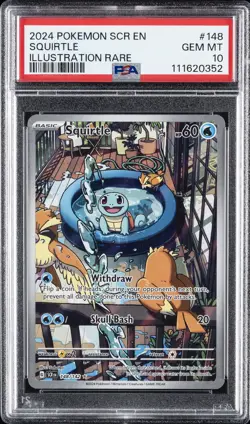 2024 POKEMON SCR EN-STELLAR CROWN ILLUSTRATION RARE #148 SQUIRTLE PSA 10 - Image 1