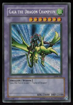 Gaia the Dragon Champion LOB-125 FADED + REVERSE FOIL ERROR Yu-Gi-Oh - Image 1
