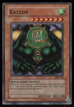 Kazejin MRD-026 MRD Super Rare FOIL BLEED ERROR Yu-Gi-Oh - Image 1
