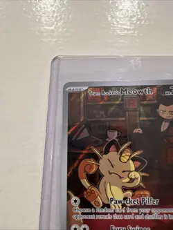 Pokemon TCG Team Rockets Meowth 203/182 Illustration Rare Destined Rivals NM - Image 3