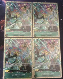 One Piece TCG Electrical Luna OP08-036 Premium Collection Alt Art Playset NM X4 - Image 1