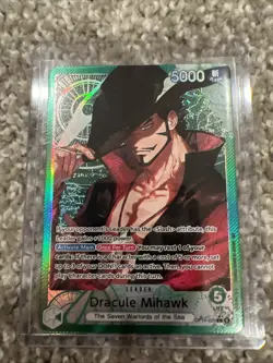 2025 One Piece DRACULE MIHAWK green alt leader OP14-020 - Image 1