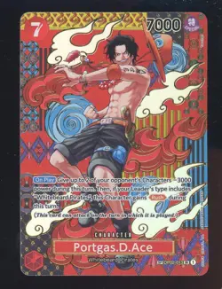 2023 One Piece Card Game Portgas D. Ace SR OP02-013 SP Two Legends - Image 1
