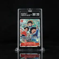 ACE & SABO & LUFFY 2025 ONE PIECE #OP13-007 ALTERNATE ART - SUPER RARE TAG 10 - Image 1