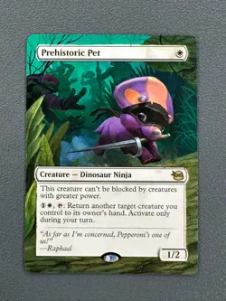 Prehistoric Pet MTG Teenage Mutant Ninja Turtles Hand Painted Full Altered Art v - Image 1
