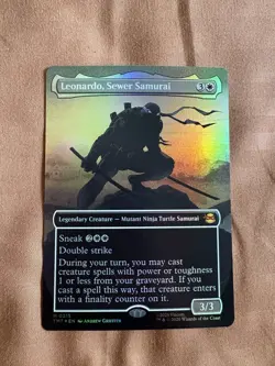 Leonardo Sewer Samurai Borderless Foil Ninja Turtles Magic The Gathering - Image 1