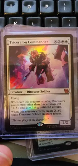 Triceraton Commander FOIL TMNT Universes Beyond MTG Mythic Rare M0025 Dinosaur S - Image 1