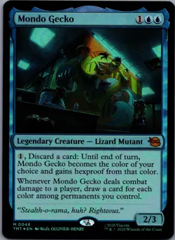 Mondo Gecko [Foil] 46 MTG Teenage Mutant Ninja Turtles Mythic Foil NM - Image 1
