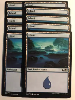 MtG 10x Island #265 Core Set 2020 John Avon Magic the Gathering - Image 1