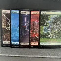 MTG Marvel's Spider-Man SPM Foil Full Art Basic Lands Set Magic The Gathering - Image 1