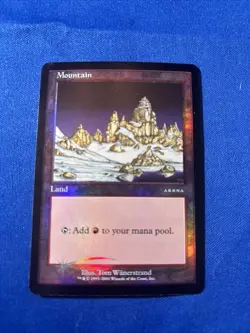 1x FOIL MOUNTAIN x1 NM Unplayed 2001 Arena Promo MtG Magic fast shipping - Image 1