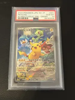 PSA 10 Pikachu 001/SV-P Scarlet Violet PreOrder Promo Japanese Pokemon Card MINT - Image 1