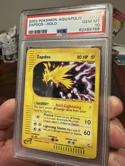 PSA 10 GEM MINT Zapdos H32/H32 HOLO RARE Aquapolis Pokemon Card - Image 3