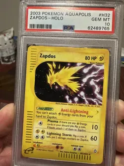 PSA 10 GEM MINT Zapdos H32/H32 HOLO RARE Aquapolis Pokemon Card - Image 4