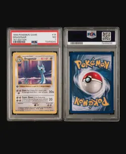 1999 Pokemon 1st Edition Base Set Dragonair 18/102 Rainbow Ink ERROR PSA 7 First - Image 3