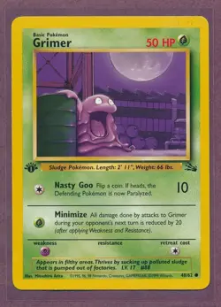1999 Pokemon First Edition Grimer 48/62!! - Image 1