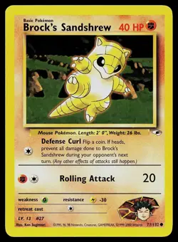 Pokemon Card Gym Heroes Brock's Sandshrew 71/132 Common - Image 1