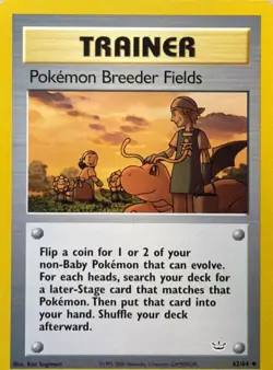 Pokemon Breeder Fields Uncommon Neo Revelation 62/64 NM - Image 1
