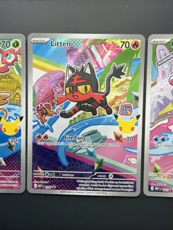Popplio Rowlet Litten 043 044 045 Set Pokemon 30th Anniversary First Partner - Image 3