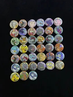 2025 Pokemon PTCG S-Chinese Gem Pack Badge Pikachu Evee Darkrai Holo Lot*39 OL53 - Image 1