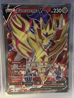 PSA 10 GEM MINT Zamazenta V 196/202 Sword & Shield FULL ART Pokemon Card - Image 2