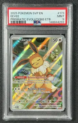 EEVEE PSA 9 2025 POKEMON SVP EN #173 PRISMATIC EVOLUTIONS ETB 4293 - Image 1