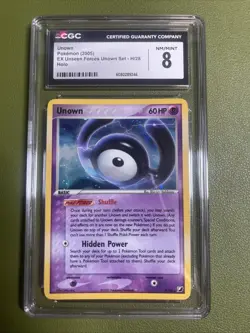 Pokemon Unown 2005 EX Unseen Forces Unown Set H/28 CGC 8 NM/Mint - Image 1