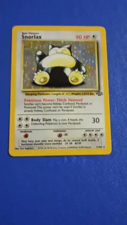 Pokemon TCG Snorlax Holo Rare Unlimited 11/64 Jungle 90 HP English - Image 1