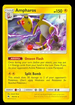 Pokemon AMPHAROS 78/214 - Lost Thunder - RARE - Non-Holo - MINT - Image 1
