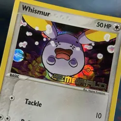 Whismur #73/106 EX Emerald Reverse Holo Pokemon Card 2005 Stamped - NM/LP - Image 3