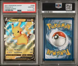 2021 Pokemon SWSH Fusion Strike Pikachu V #086/264 PSA 10 - Image 3