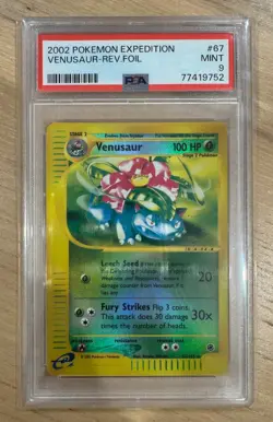 2002 Pokemon Venusaur Expedition Reverse Foil #67 PSA 9 Mint LOW POP - Image 1