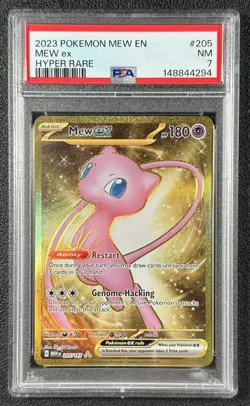 MEW EX PSA 7 2023 POKEMON MEW EN #205/165 HYPER RARE 4294 - Image 1