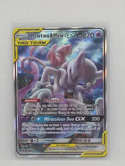 Pokemon Mint Mewtwo & Mew GX SM191 Full Art Alternate Art Promo Tag Team 2019 - Image 1