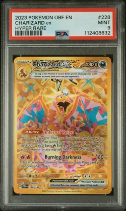 2023 Pokemon Obf EN-Obsidian Flames Charizard EX Hyper Rare PSA 9 #228 - Image 1
