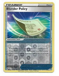 2022 Pokemon Sword & Shield Brilliant Stars Reverse Foil #131 BLUNDER POLICY - Image 1