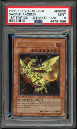 Sacred Phoenix Of Nephthys FET-EN005 1st Edition Ultimate Rare Yugioh PSA 9 *586 - Image 1