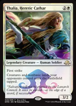 Moderate Play x 1 Thalia, Heretic Cathar - EMN Buy-a-Box Magic Promos - FOIL - Image 1