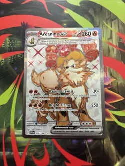 Pokemon TCG Scarlet and Violet Arcanine EX Full Art Ultra Rare Card 224/198 - Image 1