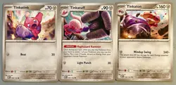 Pokemon Tinkatink, Tinkatuff, Tinkaton Lot 3 Common Regular Cards 096-098/132 - Image 1
