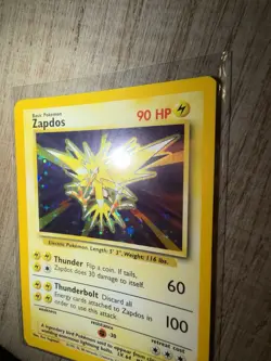 Pokemon Card Unlimited Edition Holo Rare Base Set 1999 Zapdos 16/102 MP - Image 2