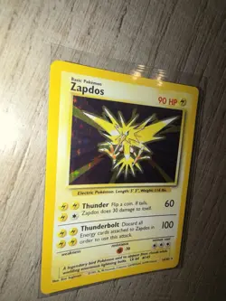 Pokemon Card Unlimited Edition Holo Rare Base Set 1999 Zapdos 16/102 MP - Image 4
