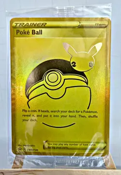 SEALED Pokemon Card Poke Ball SWSH146 Gold Celebrations 25th Anniversary - Image 1