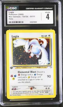 CGC 4 Lugia Neo Genesis 1st Edition 9/111 Holo Pokemon Card - Image 1