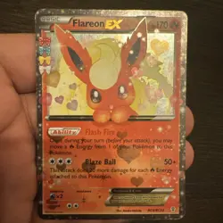 Pokemon Flareon EX Full Art Holo Ultra Rare 170 Card 2016 RC6/RC32 - Image 1