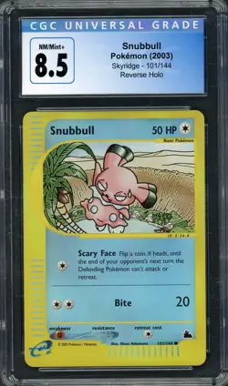 CGC 8.5 Snubbull Skyridge 101/144 Reverse Holo Pokemon Card B5 - Image 1