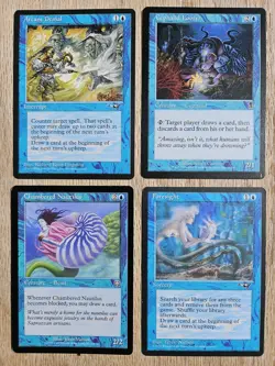 MTG - (x15) Blue Mana, "Draw a card", cards. Various sets & conditions. - Image 1
