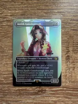 MTG Aerith Gainsborough (Borderless Foil) Final Fantasy 0374 FFVII FF7 NM - Image 1