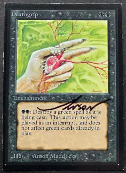 SKETCHED MtG Magic Anson Maddocks _ Beta CE _ Artist Proof _ DEATHGRIP _ 1/50! - Image 2